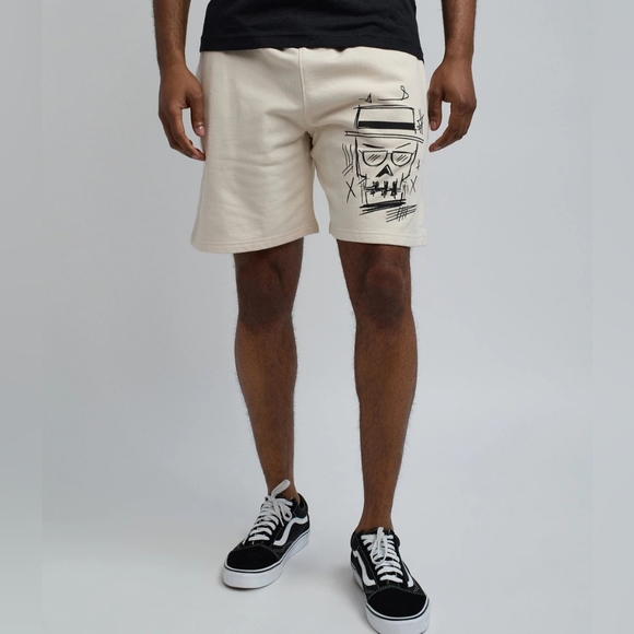 Reason Brand Walter Khaki Cream Graphic and Quote Shorts Size XXL NWT BS-2927 - Picture 3 of 7